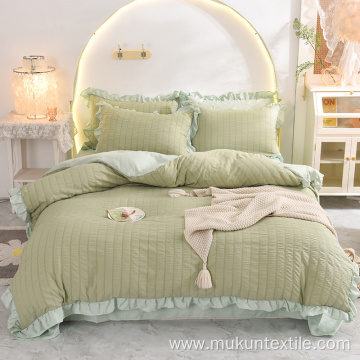 Twin 100% cotton seersucker girl comforter bedding set
